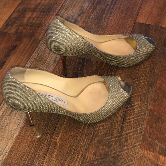 SOLD Jimmy achoo glitter peep toe - Picture 3 of 4